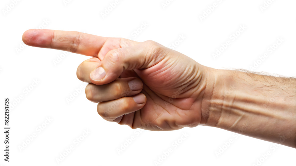 hand with pointing finger on white background hand with pointing finger on white background