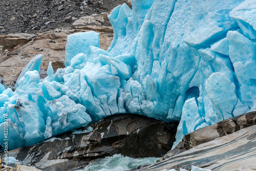 Nigardsbreen. Ein Gletscher-Arm des großen Gletschers Jostedalsbreen. Jostedal, Norwegen photo