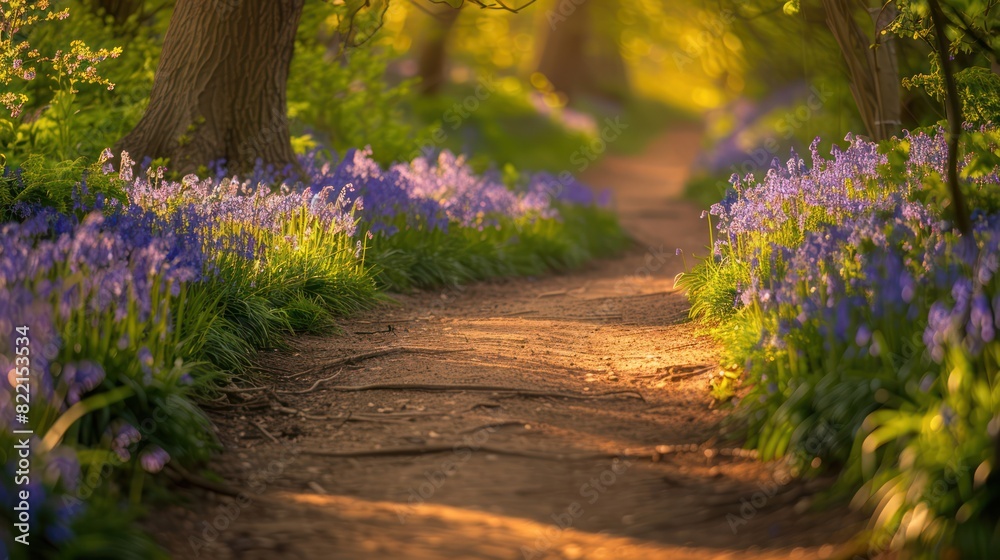 Obraz premium Road through Bluebell Park