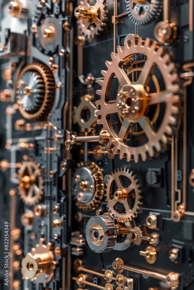 An intricate, clockwork-inspired lock mechanism, interlocking gears and coded symbols representing the complexities of encryption, photorealistic An intricate, clockwork-inspired lock mechanism, interlocking gears and coded symbols representing the complexities of encryption, photorealistic