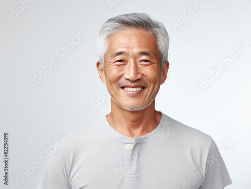 White Background Happy asian man. Portrait of older mid aged person beautiful Smiling boy good mood Isolated on Background ethnic diversity equality acceptance concept 