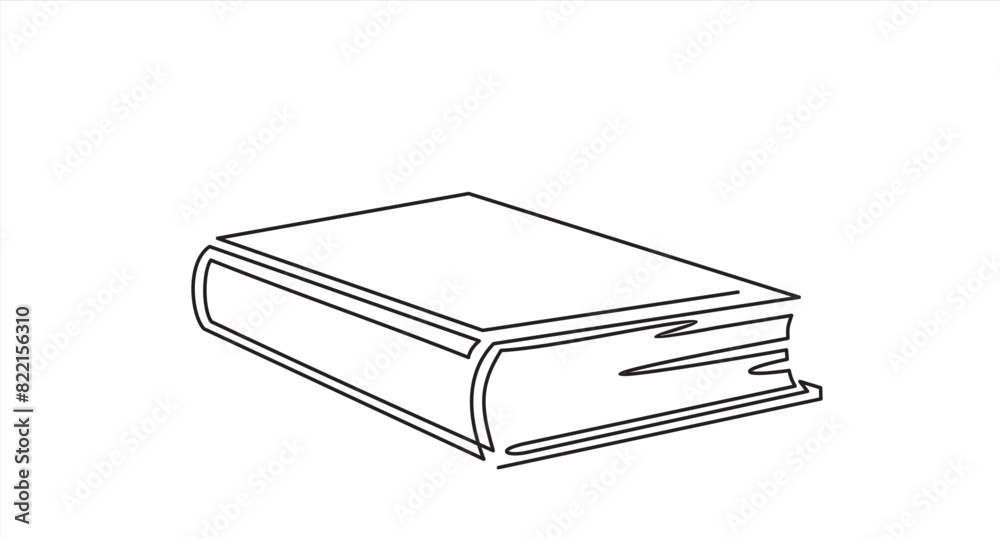 Continuous one line drawing of book minimalist vector illustration design on white background. Isolated simple line modern graphic style. Hand drawn graphic concept for education Continuous one line drawing of book minimalist vector illustration design on white background. Isolated simple line modern graphic style. Hand drawn graphic concept for education
