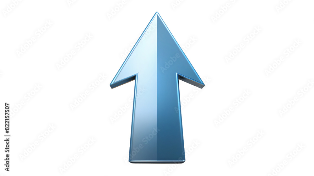 Fototapeta premium Arrow pointing upwards isolated on white background, a business symbol of growth and progress