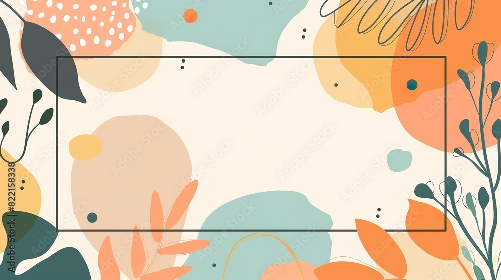 spring summer leaves tree branch foliage page print design, with blank empty space for mock up message background spring summer leaves tree branch foliage page print design, with blank empty space for mock up message background