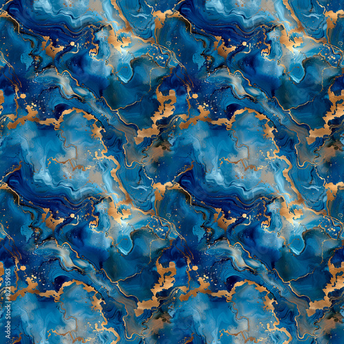 A beautiful blue and gold pattern that resembles a marble