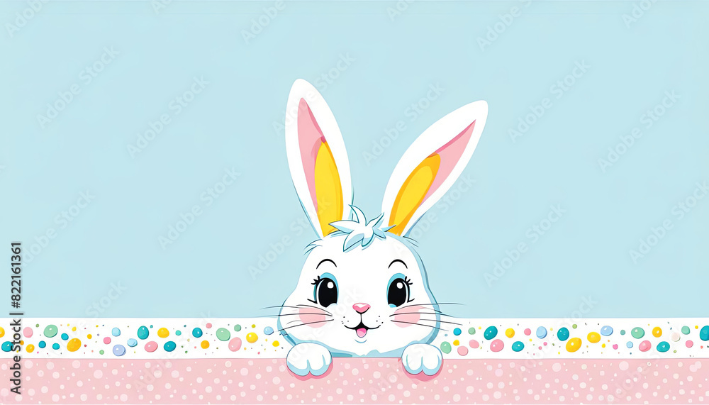 Cute easter bunny card with copy space Cute easter bunny card with copy space