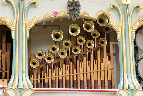 The Pipes and Horns of a Traditional Steam Organ.