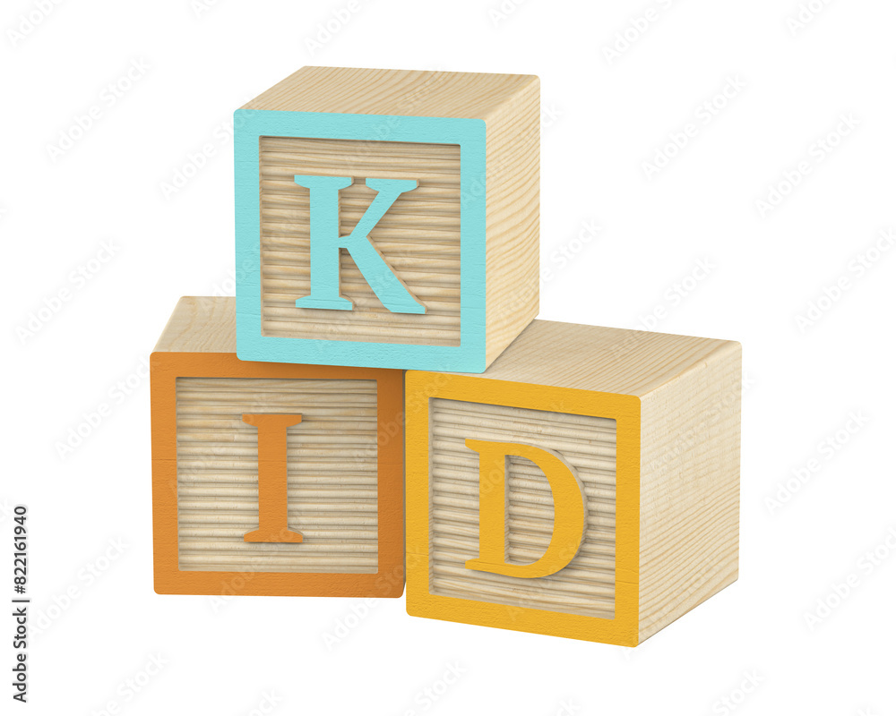 Obraz premium Colorful transparent letter blocks kid