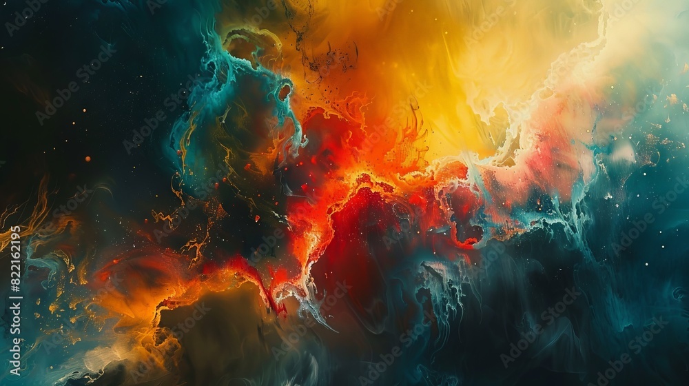 A transformative art concept, with an abstract background that gradually shifts from lively, energetic patterns to muted, decayed forms. The seamless transition symbolizes the transformation from A transformative art concept, with an abstract background that gradually shifts from lively, energetic patterns to muted, decayed forms. The seamless transition symbolizes the transformation from