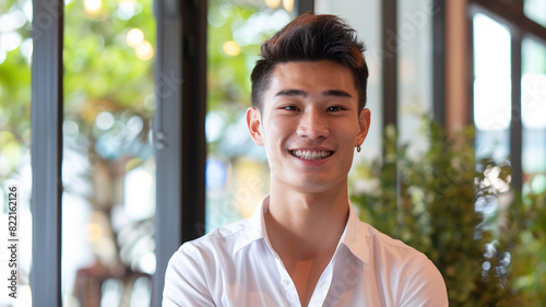 29 year old male Thai-Chinese Short Hair Smiling