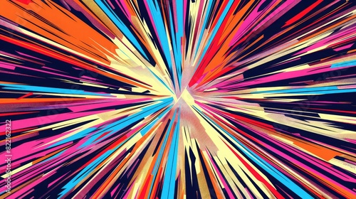 Pop art comic fast speed lines ,Radial colored lightning directed to the center of the screen ,Dynamic background wirh super hero explosive speed lines photo