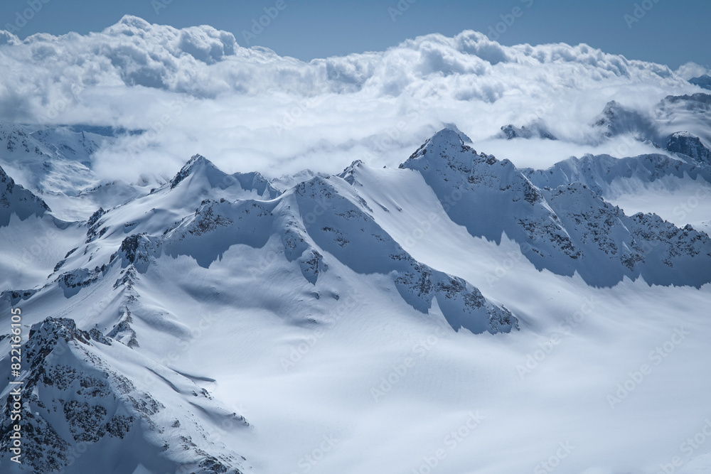 Snow capped peaks of the Greater Caucasus Mountains Snow capped peaks of the Greater Caucasus Mountains