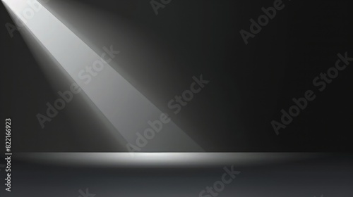 beautiful dark black background with white bright spot light in one corner of the page 