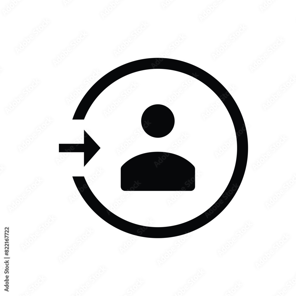 Login icon. Simple solid style. Authorize, profile log in sign, enter, user access, arrow, authentication, open account concept. Black silhouette, glyph symbol. Vector illustration isolated. Login icon. Simple solid style. Authorize, profile log in sign, enter, user access, arrow, authentication, open account concept. Black silhouette, glyph symbol. Vector illustration isolated.