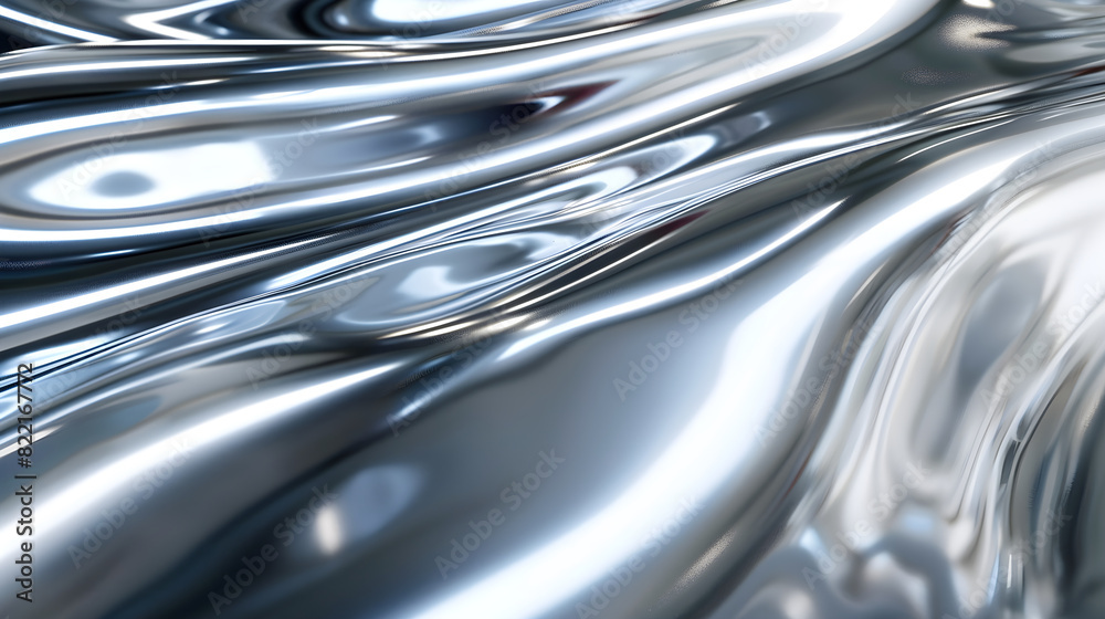 Close-Up on the Shimmering Surface of Zinc Plated Metal in Light Reflection