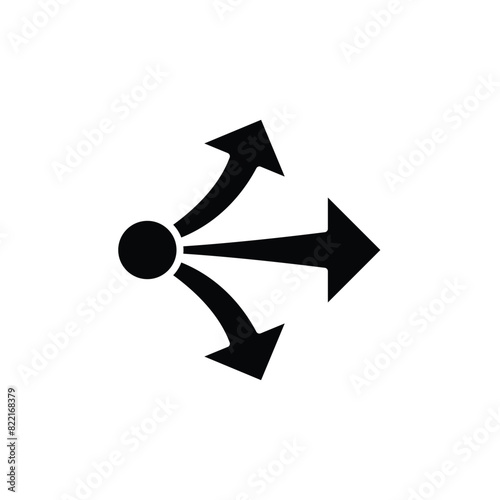 Propagate arrows icon. Simple solid style. Expansion, expand, diffusion, outward, spread, arrow, human resources concept. Black silhouette, glyph symbol. Vector illustration isolated.