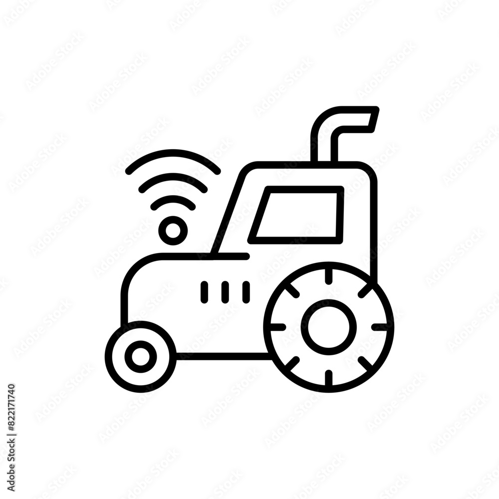Smart tractor outline icons, minimalist vector illustration ,simple transparent graphic element .Isolated on white background Smart tractor outline icons, minimalist vector illustration ,simple transparent graphic element .Isolated on white background