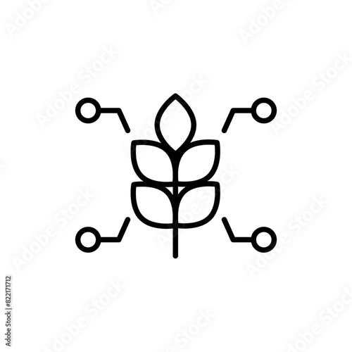Smart farm outline icons, minimalist vector illustration ,simple transparent graphic element .Isolated on white background