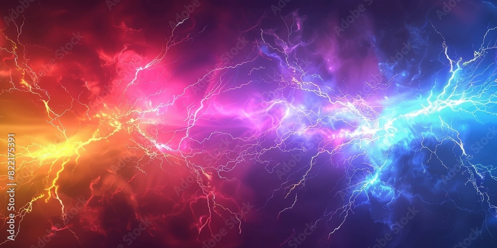 Colorful lightning background, red yellow blue purple lightning effects, colorful thunderstorm, Rainbow lightning effect. electric texture, banner Colorful lightning background, red yellow blue purple lightning effects, colorful thunderstorm, Rainbow lightning effect. electric texture, banner
