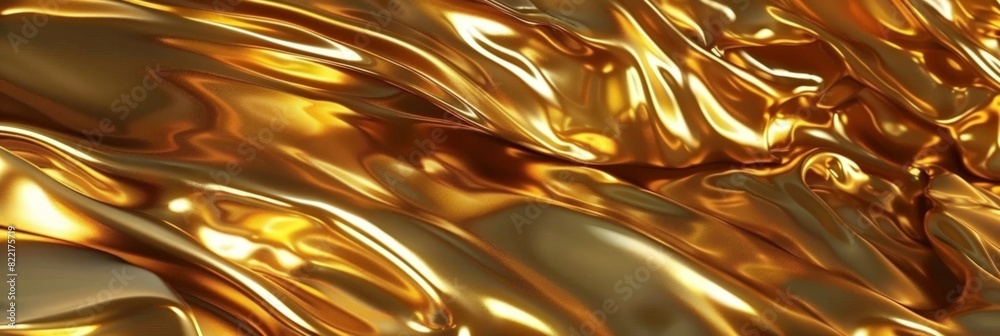 Gold abstract background with liquid metal waves, golden liquid flow ...