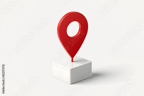 Free Download 3d map pointer with red pointer on a box, perfect for mapping and GPS navigation, isolated on a white background - GFXLoad