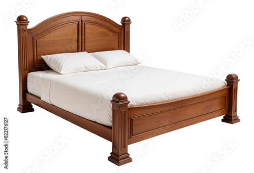 simple queen size white mattress wood bed