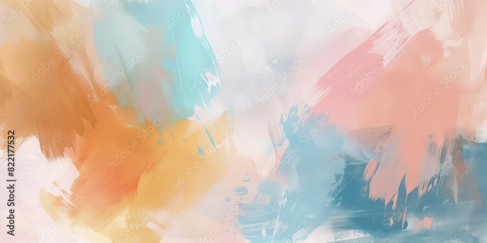 Fototapeta premium Soft pastel abstract brushstroke background with gentle hues and fluid textures 