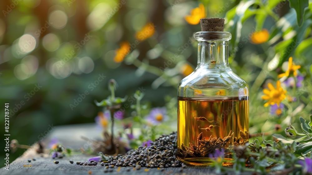 essential oil from medicinal herbs. Selective focus essential oil from medicinal herbs. Selective focus