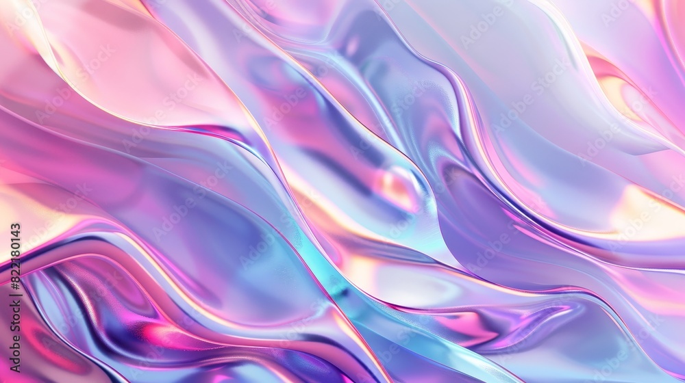 Obraz premium Background with abstract holographic 3D liquid shapes