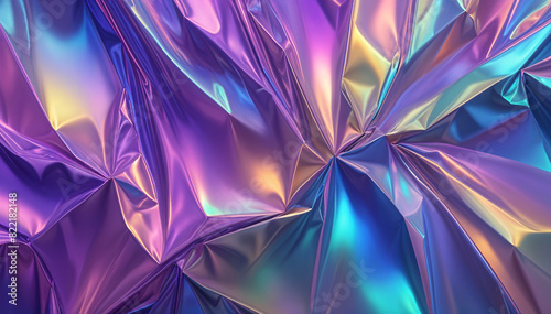 Purple smooth plasticc surface background. Plastic background with folds.