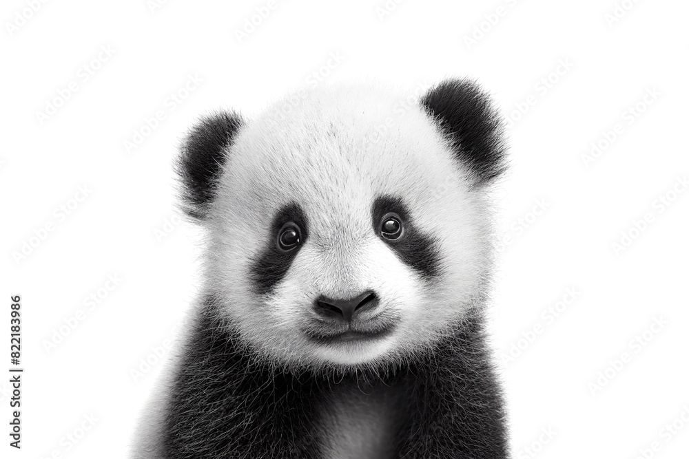 Fototapeta premium Baby panda portrait. Generative AI illustration