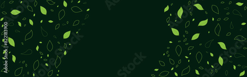 Seamless organic green leaf pattern with an empty space in the center of the design. The design concept includes nature themes  green energy  botanical illustrations  and eco friendly campaigns