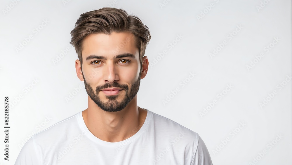 headshot of carpenter handsome guy model on plain white background studio from Generative AI headshot of carpenter handsome guy model on plain white background studio from Generative AI
