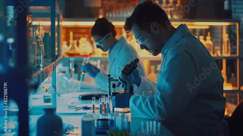 Scientists at the University of Michigan are working on a new generation of disease cures. They use microscopes, test tubes, micropipettes, and they record the results of the analysis. The laboratory