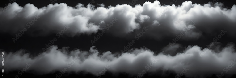 Obraz premium white fog on plain black dark background from Generative AI