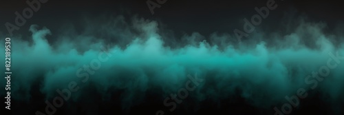 teal fog on plain black dark background from Generative AI