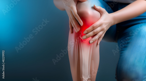 Woman holding her knee due to knee pain