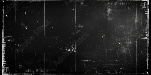 Black and white film negative texture background with dust, scratches and grunge frame for a vintage video tape effect. dreamy vintage destroyed photo or film light leaks texture overlay with vignette photo