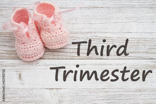  Third Trimester message with pink baby booties