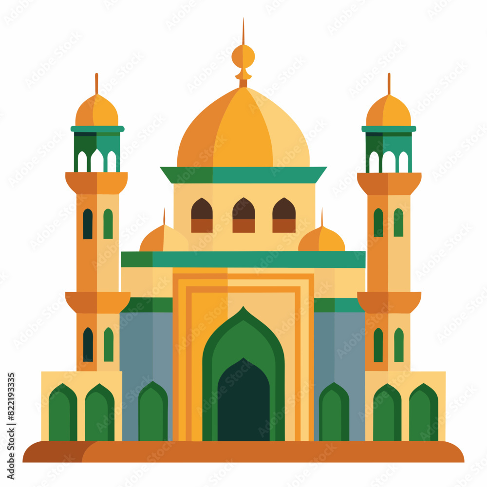 Mosque vector illustration on white background Mosque vector illustration on white background