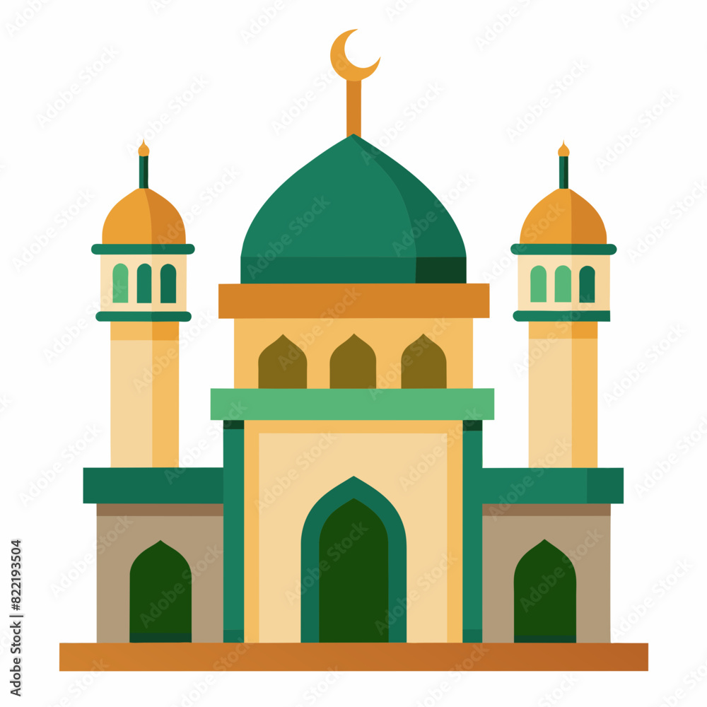 Mosque vector illustration on white background Mosque vector illustration on white background