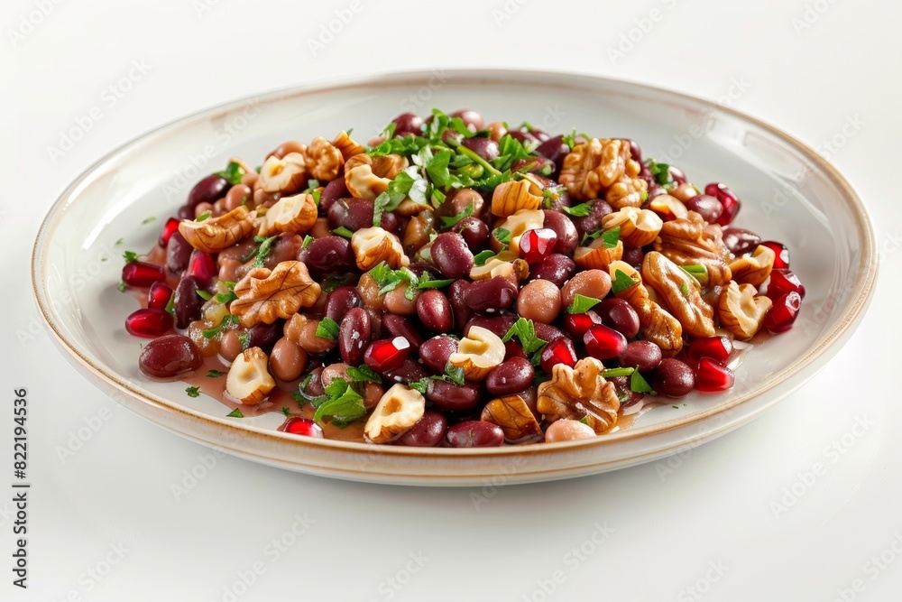 Bean and Walnut Pate with Pomegranate and Visual Masterpiece on Plate