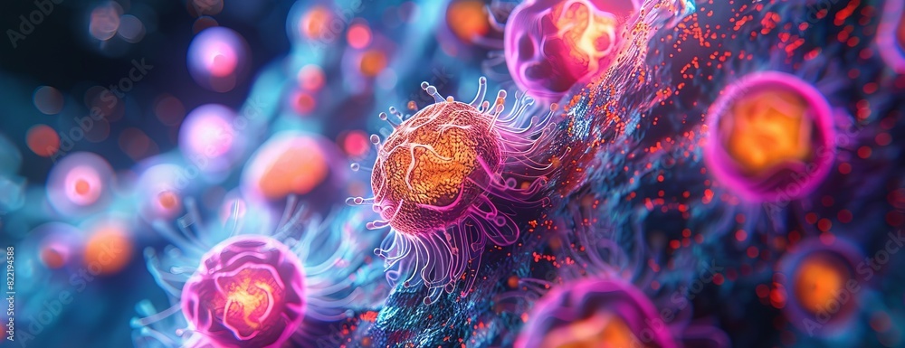 A microscopic view of a coral reef. A microscopic view of a coral reef.