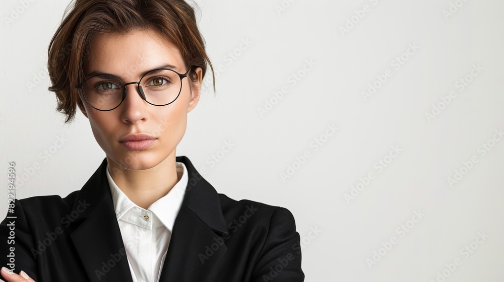 a transgender business executive leading a financial strategy session, looking authoritative and confident, on a clean white background. a transgender business executive leading a financial strategy session, looking authoritative and confident, on a clean white background.