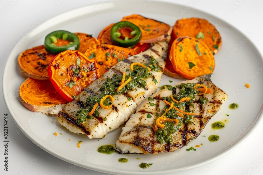 Swordfish with Spicy-Orange Chimichurri and Roasted Peppers Swordfish with Spicy-Orange Chimichurri and Roasted Peppers