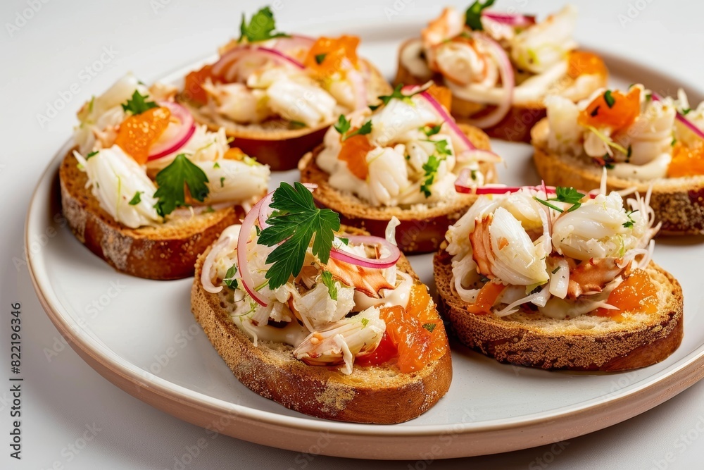 Delectable Arctic Circle Crab Crostini with Mustard Glaze Delectable Arctic Circle Crab Crostini with Mustard Glaze
