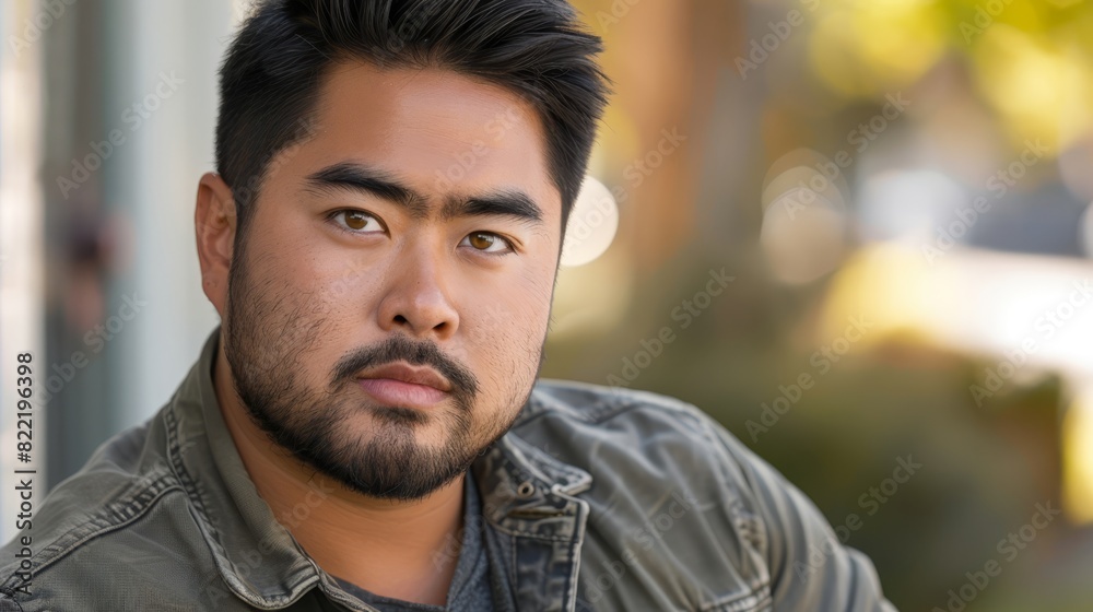 Close-up portrait of an asian young man with a serious expression. Close-up portrait of an asian young man with a serious expression.