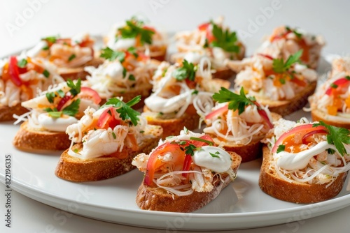 Scrumptious Dungeoness Crab Crostini with Gourmet Plating