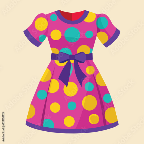 Clothes for baby Realistic dress. Textile for kids vector flat design. vector colorful baby style