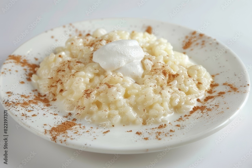 Delicate Arborio Rice Pudding with Raspberries and Vanilla